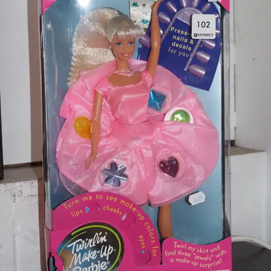 boxed as new Twirlin' Make Up Barbie