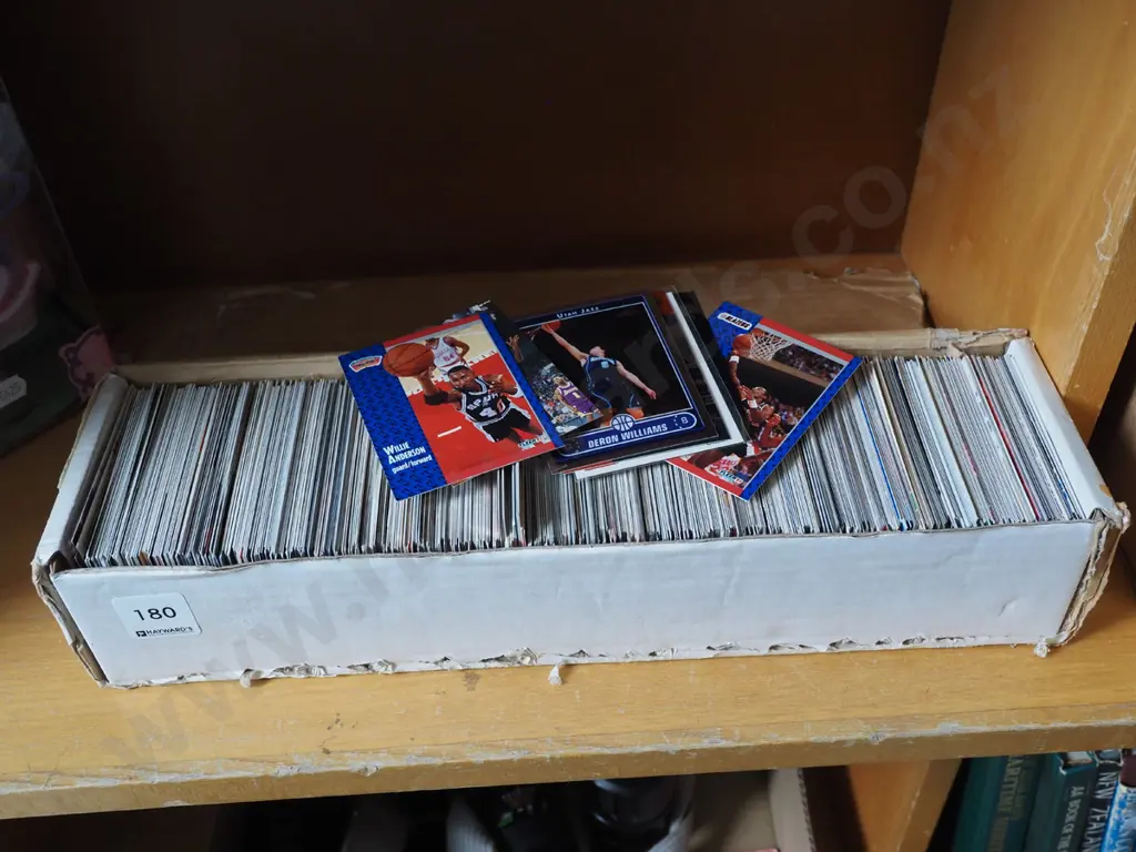box of numerous basketball collector cards Image 1++