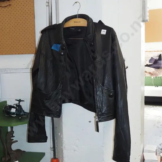 Provider size 42 black faux  leather ladies jacket