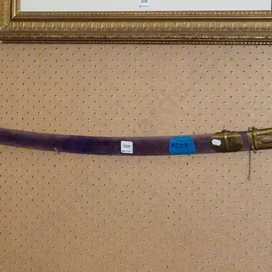 ornamental sword and scabbard - damage to or missing handle cap