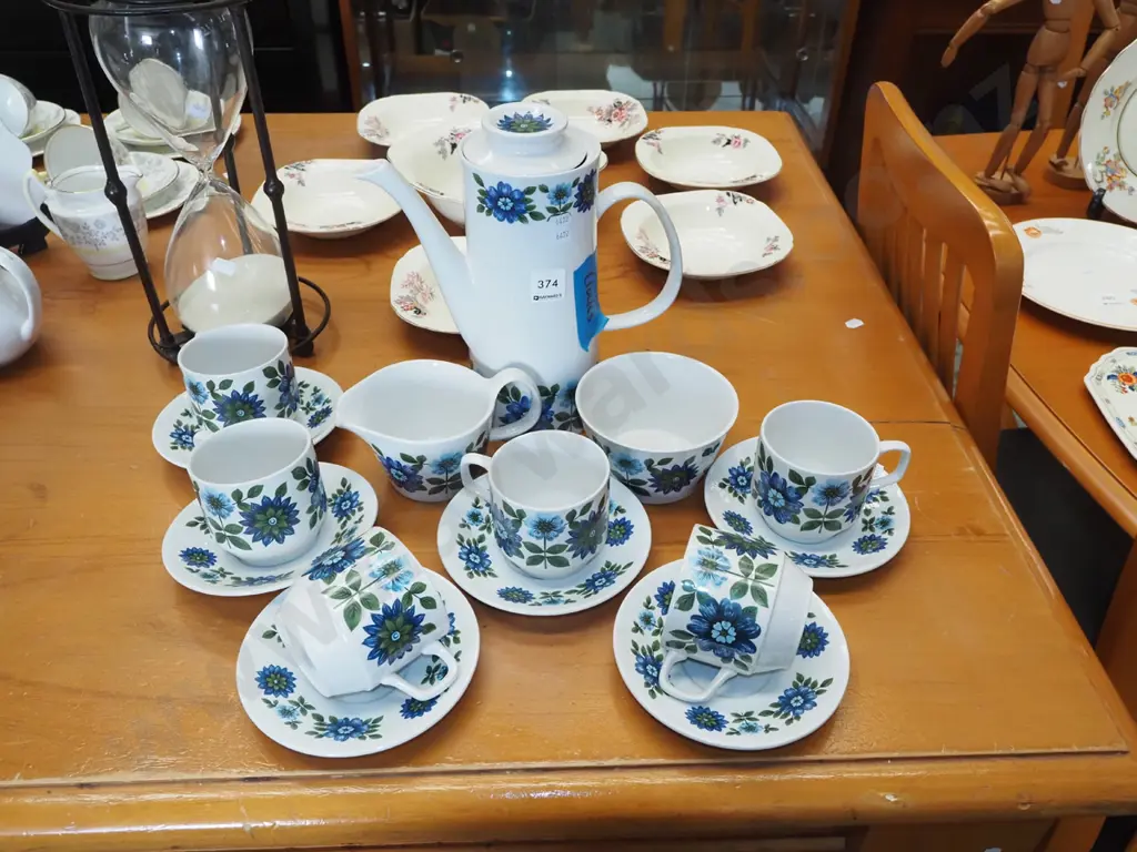 John Anton Adelaide 14 piece coffee set - cracks to jug Image 1++