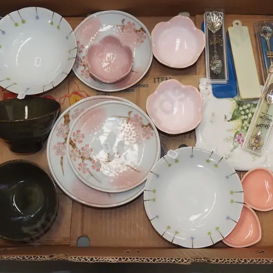 box;plates, bowls, souvenir teaspoons etc