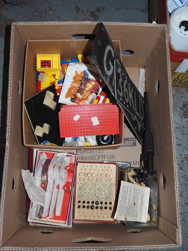 box; Lego, Torro blocks, cutlery, number plates etc Image 1++