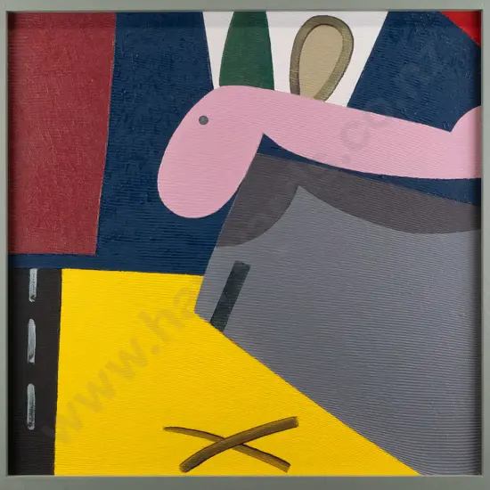 Eion Stevens 2002 - framed oil on fabric on board "ghost understudy" H390 W603