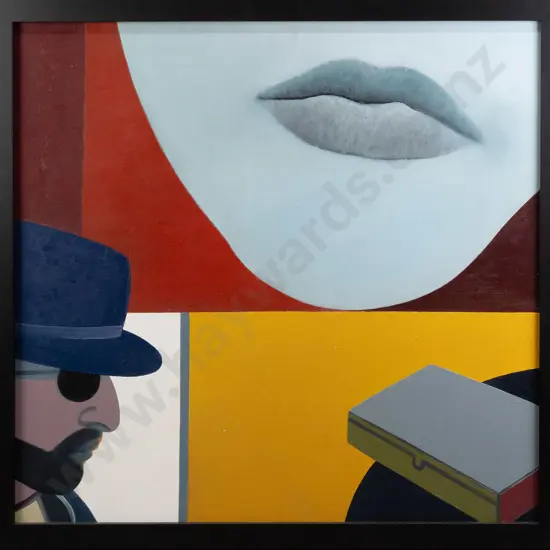 Eion Stevens 2015 - framed oil on textured board "keeper of the beauty spots" H883 W923