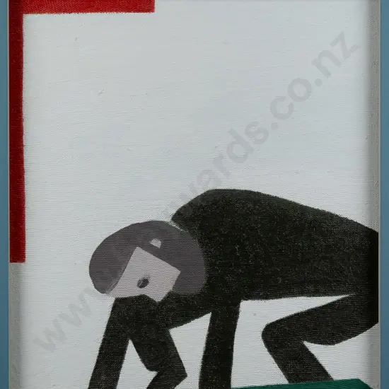 Eion Stevens 1992- framed oil on fabric on board "search" H501 W436