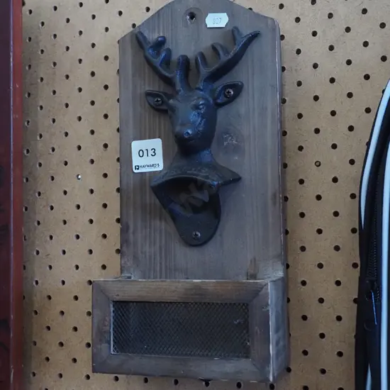 small stag themed wall mounted bottle opener