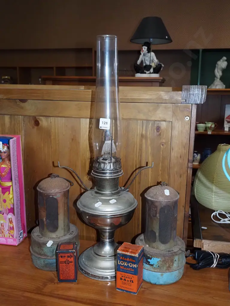 kerosene lantern - no shade, 2x vintage glasshouse heaters Image 1++
