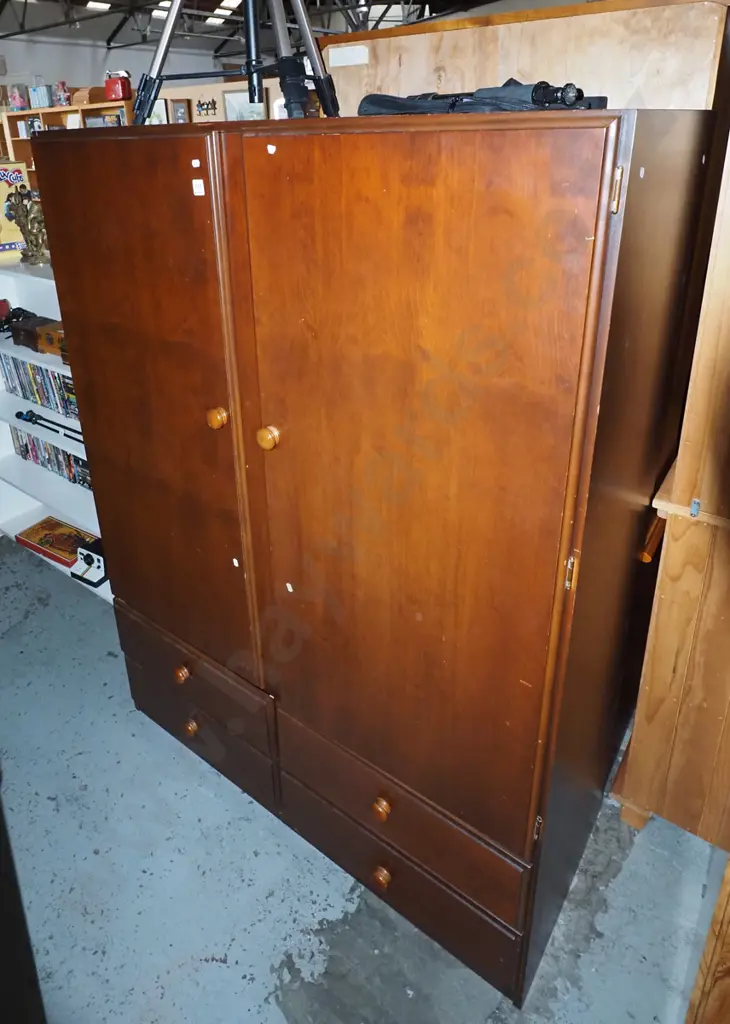 mdf faux wood veneer 4 drawer cupboard H1640 W1190 D540 Image 1++