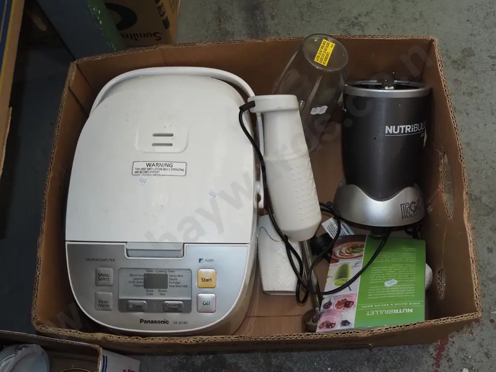 box; Nutri Bullet, stick blender, Panasonic rice cooker Image 1++