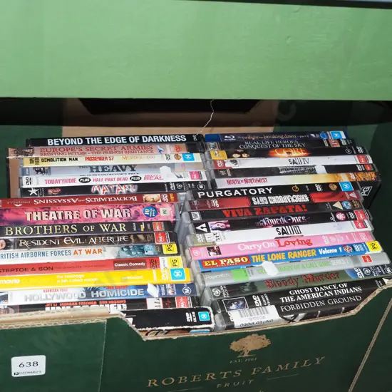 box of DVDs