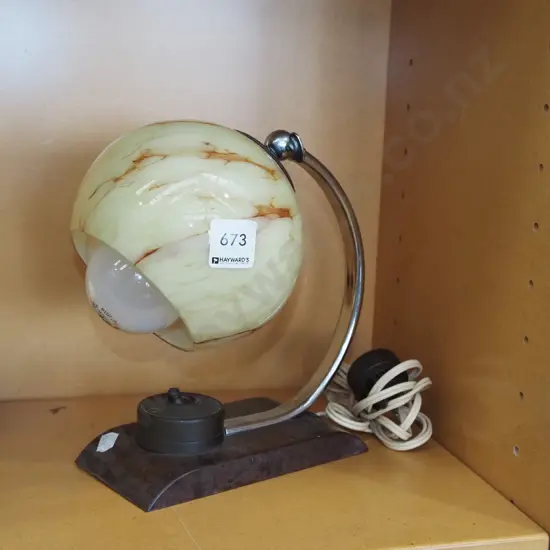 deco bakelite and metal table lamp - needs rewiring