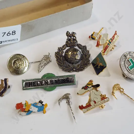 box of badges