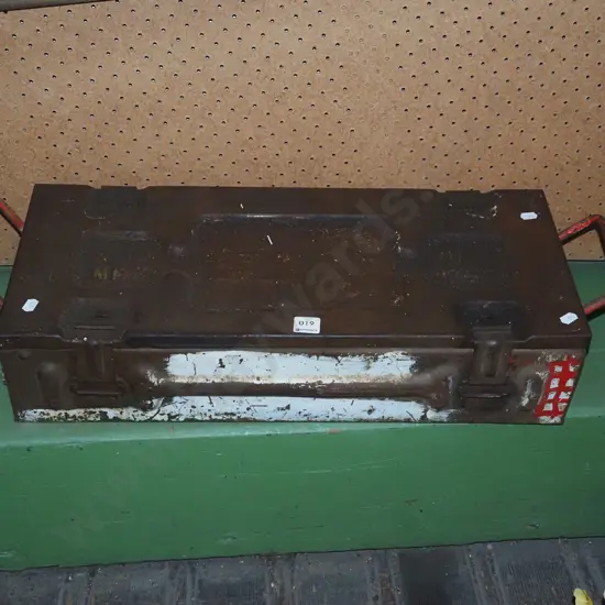 rusty metal ammunition case