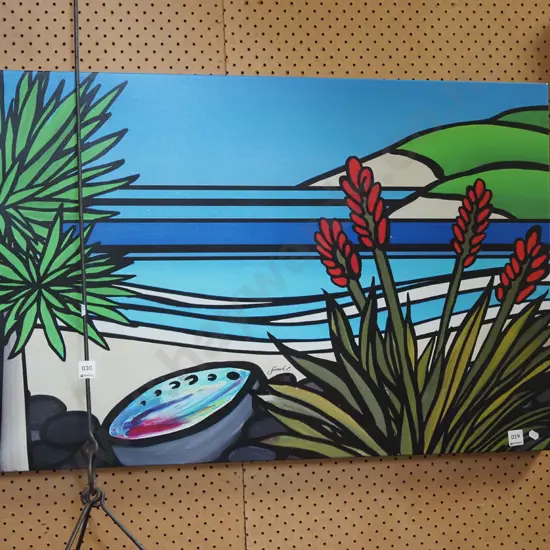 boxed canvas print - NZ sea shore