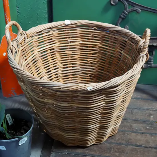 large cane wood basket H440 Diam660