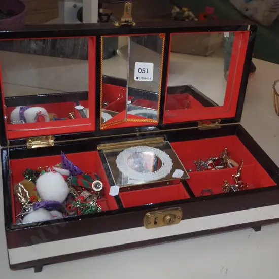 jewellery box; watches, Xmas decorations, heart pendant etc