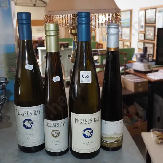 3x bottles of Pegasus Bay wine, 1x Cloudy Bay