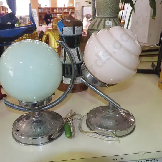 2x deco wall mounted light fittings - both need rewiring