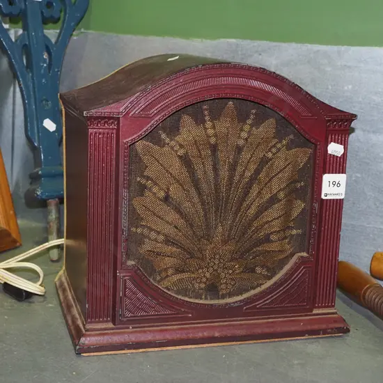 vintage wood and metal cased speaker