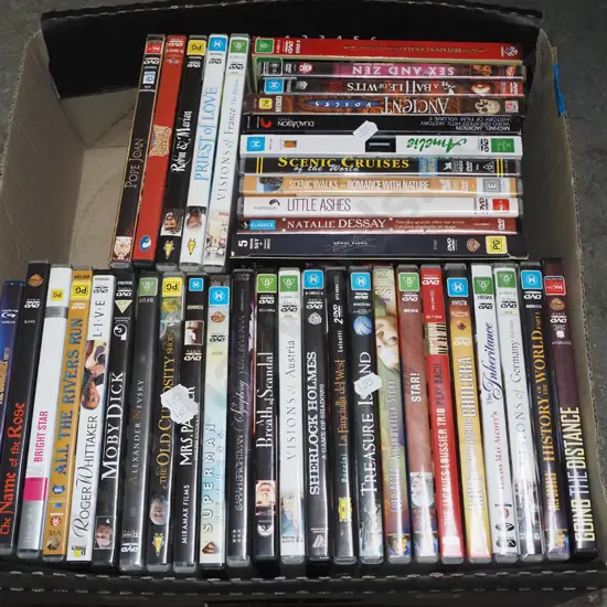 box of DVDs