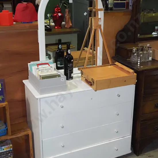 mdf melteca 4 drawer mirror back dresser H1530 W880 D400
