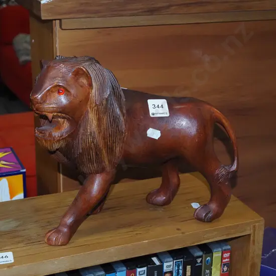 carved wooden lion figurine H230