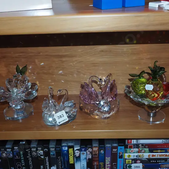 4x crystal ornaments Tallest H140