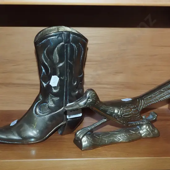 bronze duck figurine, boot vase H180