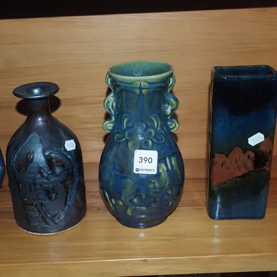 3x studio pottery vases H190