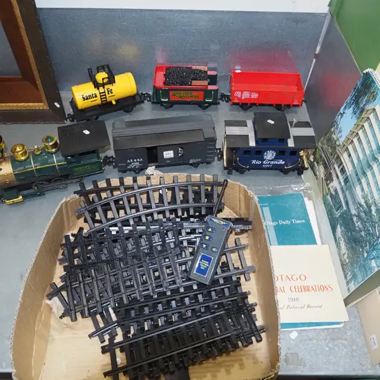 plastic toy train, tracks