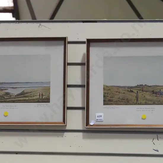 2x framed NZ historic prints - Napier - yellow dots