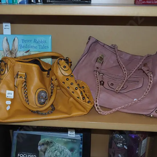 2x vinyl hand bags