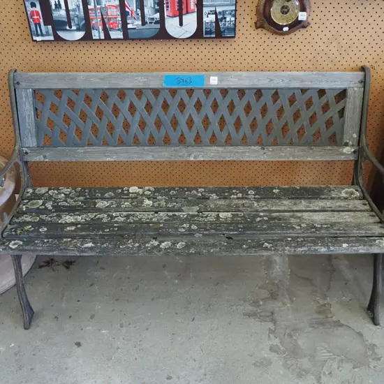 cast iron ended and backed garden seat