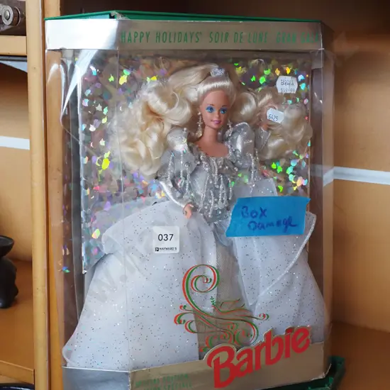 boxed Special Edition Happy Holiday Barbie - damage to box