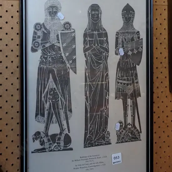framed print - brass rubbings