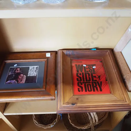 2x wood framed Westside Story prints, picture frame 