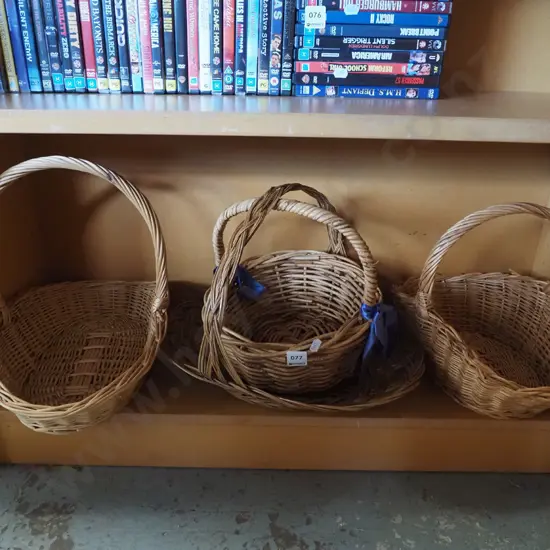 assorted cane baskets