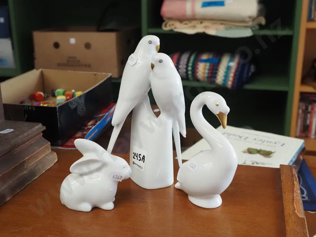 3x Hollohaza Hungarian porcelain animal figurines Image 1++