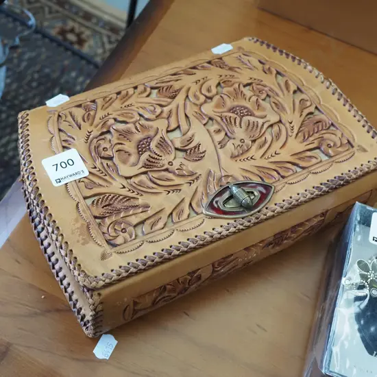 tooled leather bag