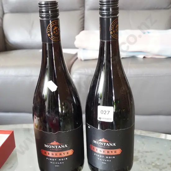 2x bottles of Montana Reserve pinot noir Waiapra 2021
