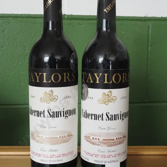 2x bottles of Taylors cabernet sauvignon 1998, 1999