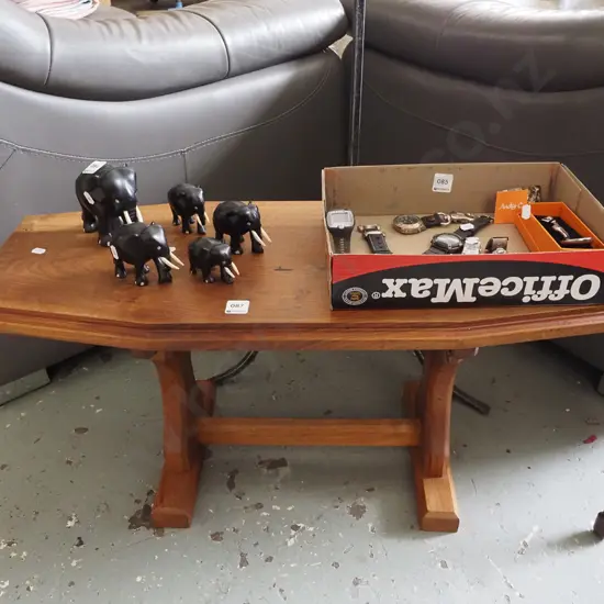 small hardwood coffee table H380 W810