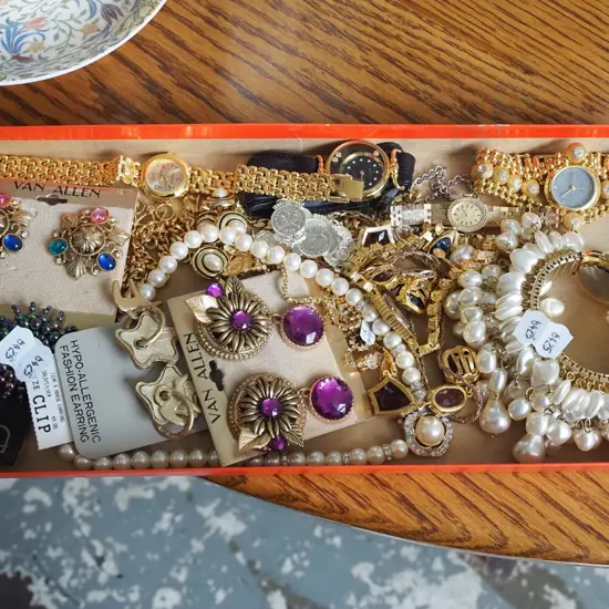 box of costume jewellery