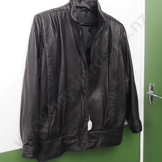 black leather jacket - size unknown