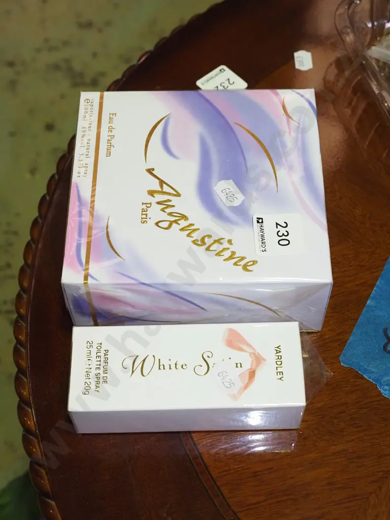 box; Augustine eau de toilette parfum 100ml, Yardley White Satin eau de toilette 20ml Image 1++