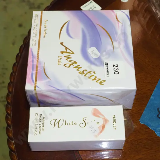 box; Augustine eau de toilette parfum 100ml, Yardley White Satin eau de toilette 20ml