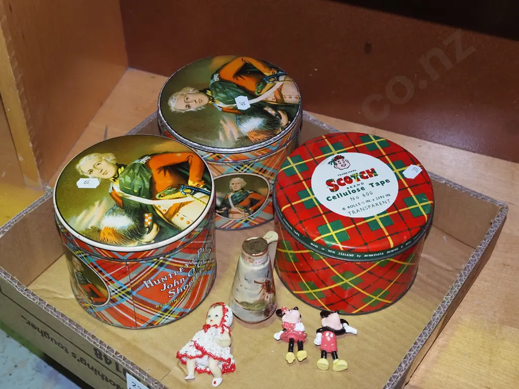 box; vintage tins, spirit miniatures etc Image 1++