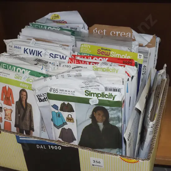 box of sewing patterns