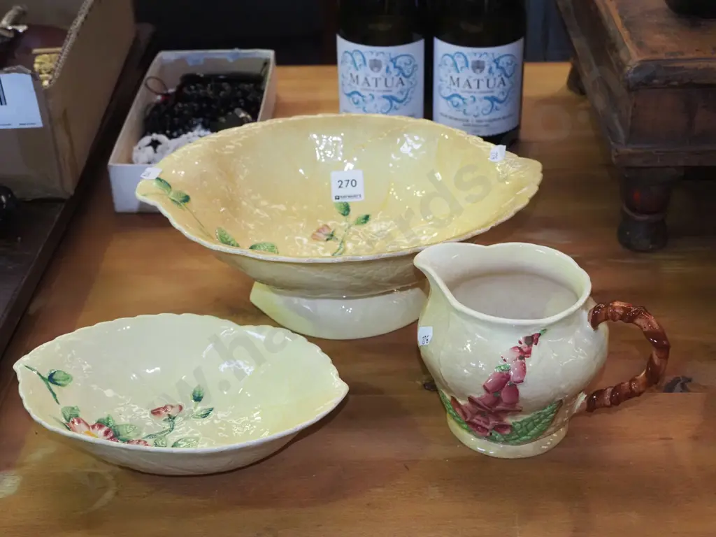 Carlton ware bowl, footed bowl, foxglove jug Image 1++